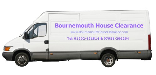 Bournemouth house clearance logo on the side of a transit van
